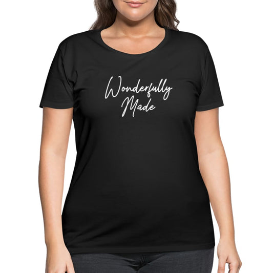 Graphic Tee - Wonderfully Made Word Art - Womens Curvy T-shirt-0